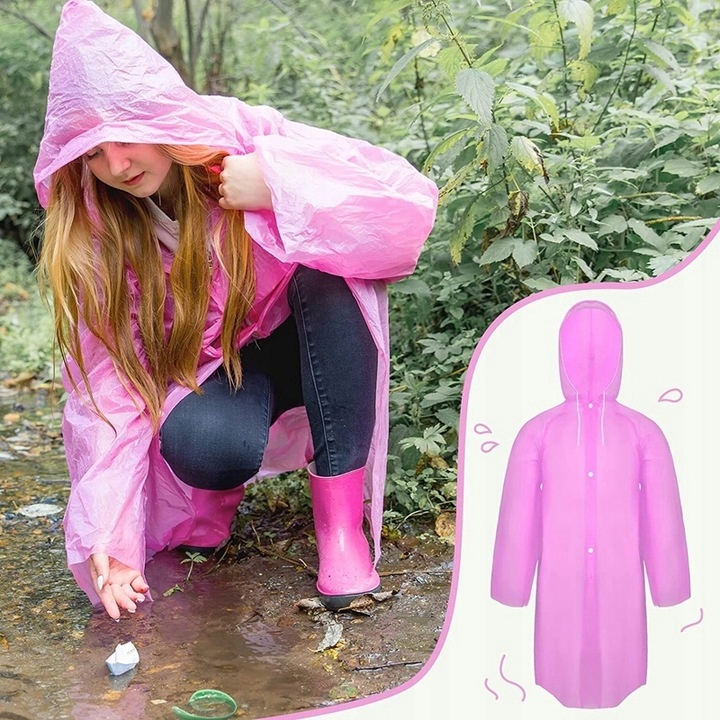 PŁASZCZ PRZECIWDESZCZOWY KIESZONKOWY PELERYNA PRZECIWDESZCZOWA PONCHO DUŻY Kolor wielokolorowy