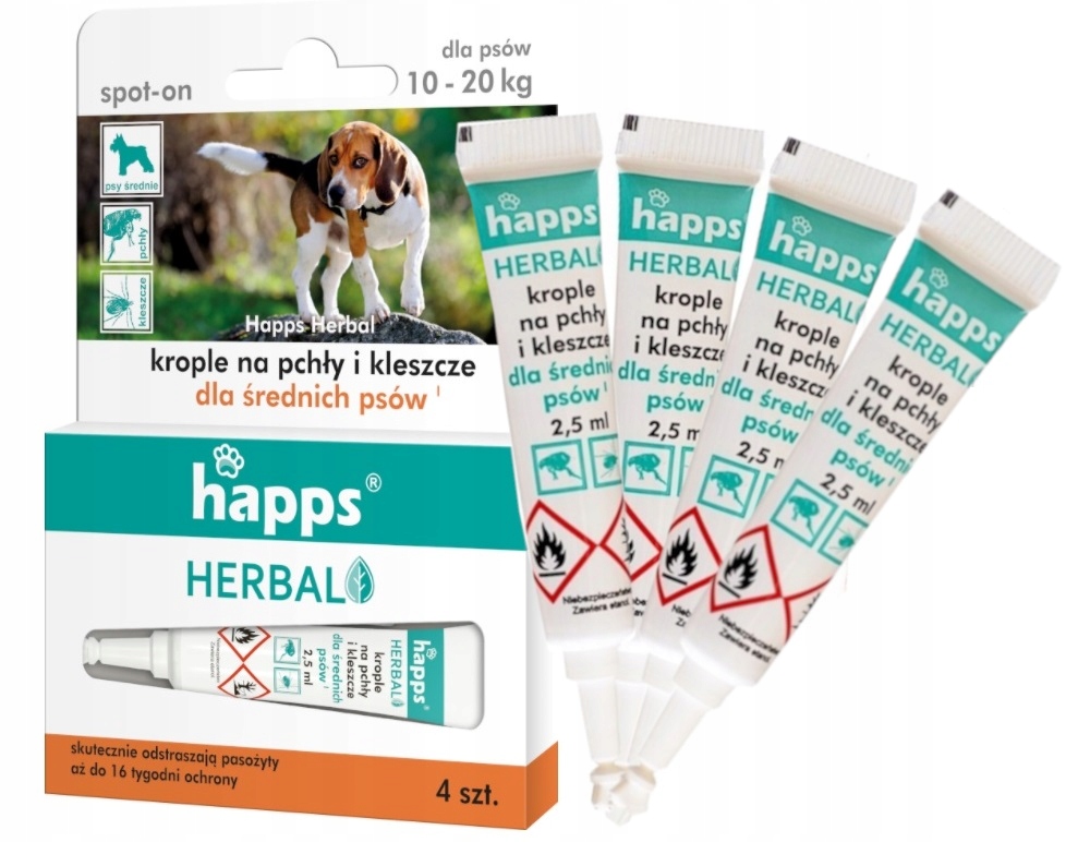 

Happs Krople Na Pchły Kleszcze Średnie Psy 10-20kg