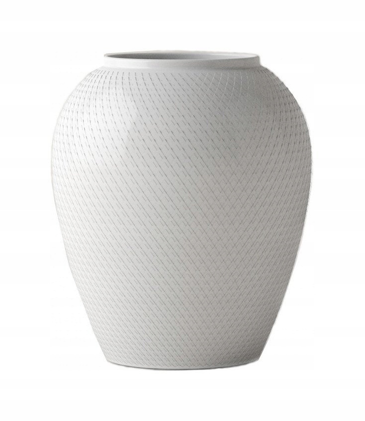 Lyngby Rhombe Váza na kvety 17 cm Biela