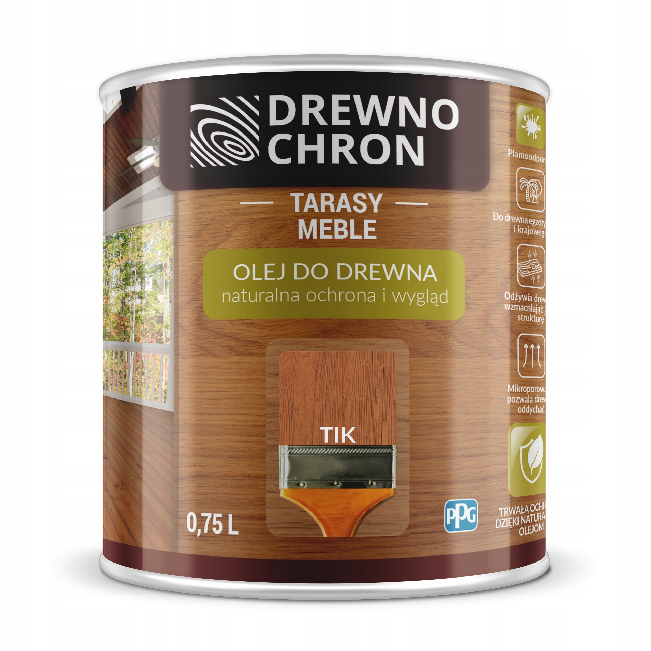 

DrewnoChron Olej do drewna tarasu 0,75L Tik