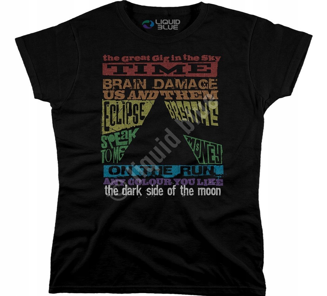 Pink Floyd Dark Side Tracks Dámské tričko Liquid Blue XL