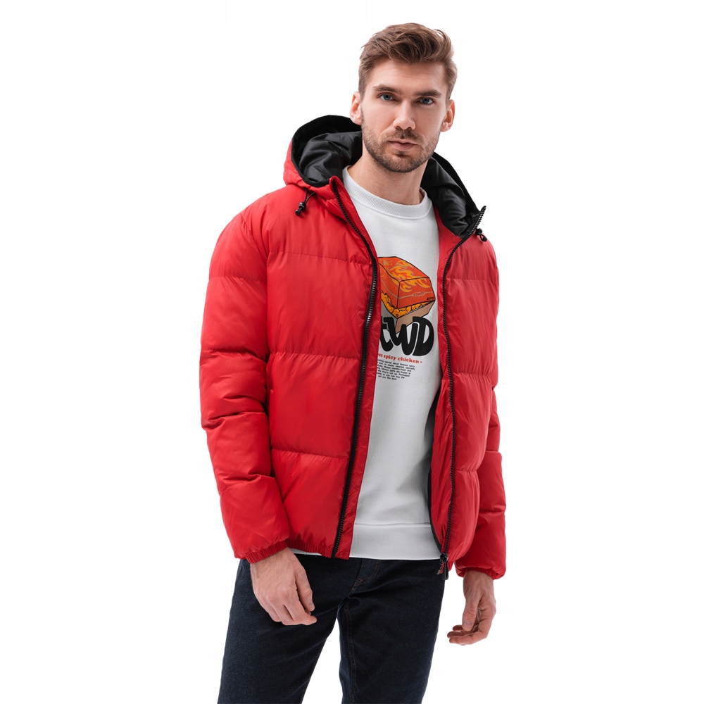 

Kurtka męska zimowa pikowana C533 czerwona M