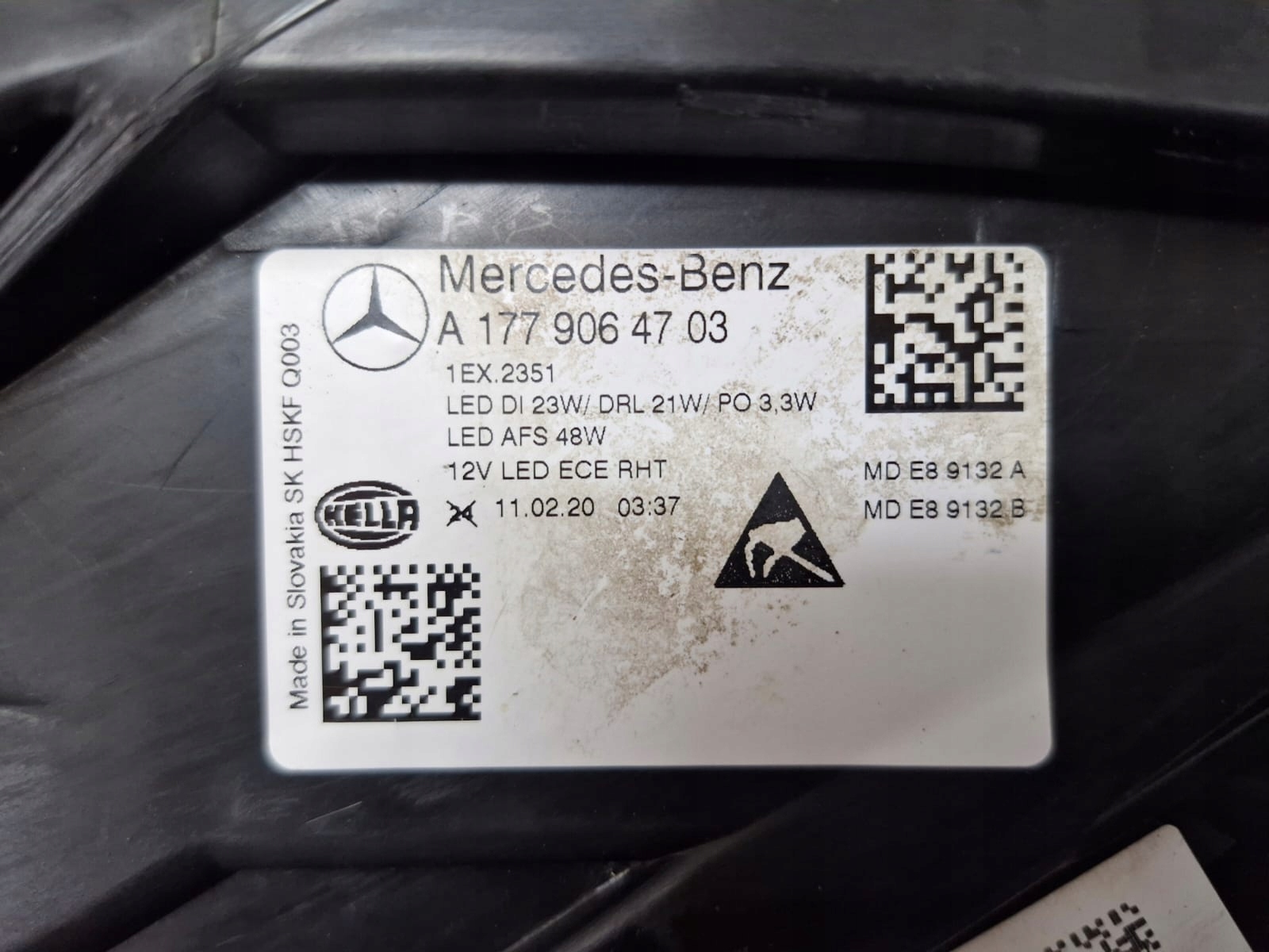 light left Mercedes A Klasa W177 Full Led High Performance Led
