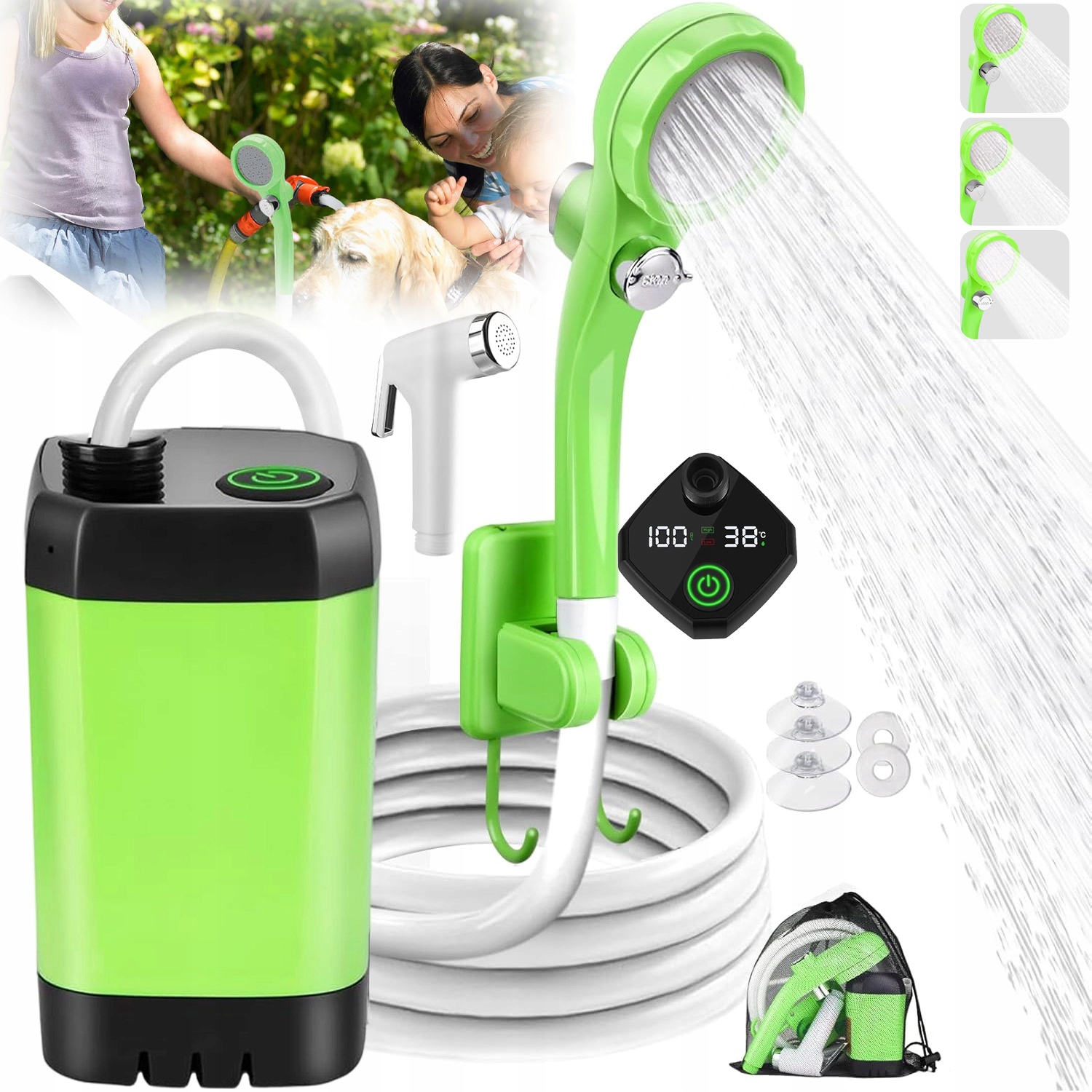 Kempingová Turistická Sprcha Usb Akumulátor 6000 Mah Led Displej