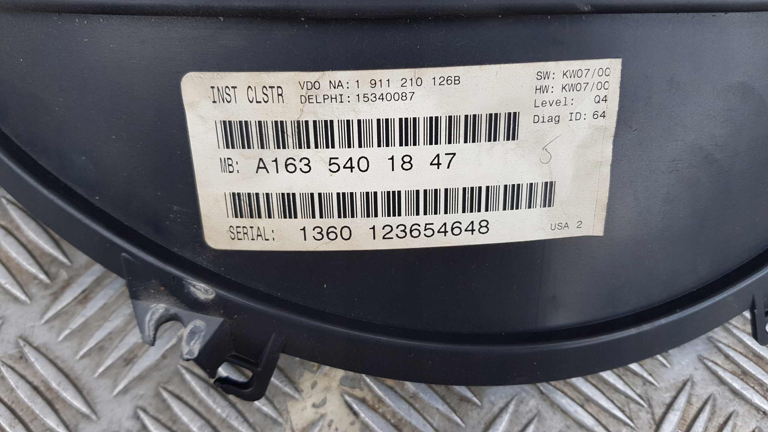Mercedes-Benz M-Klasse W163 A1635401847 Screen Kombiinstrument Tacho - Thumbnail 11