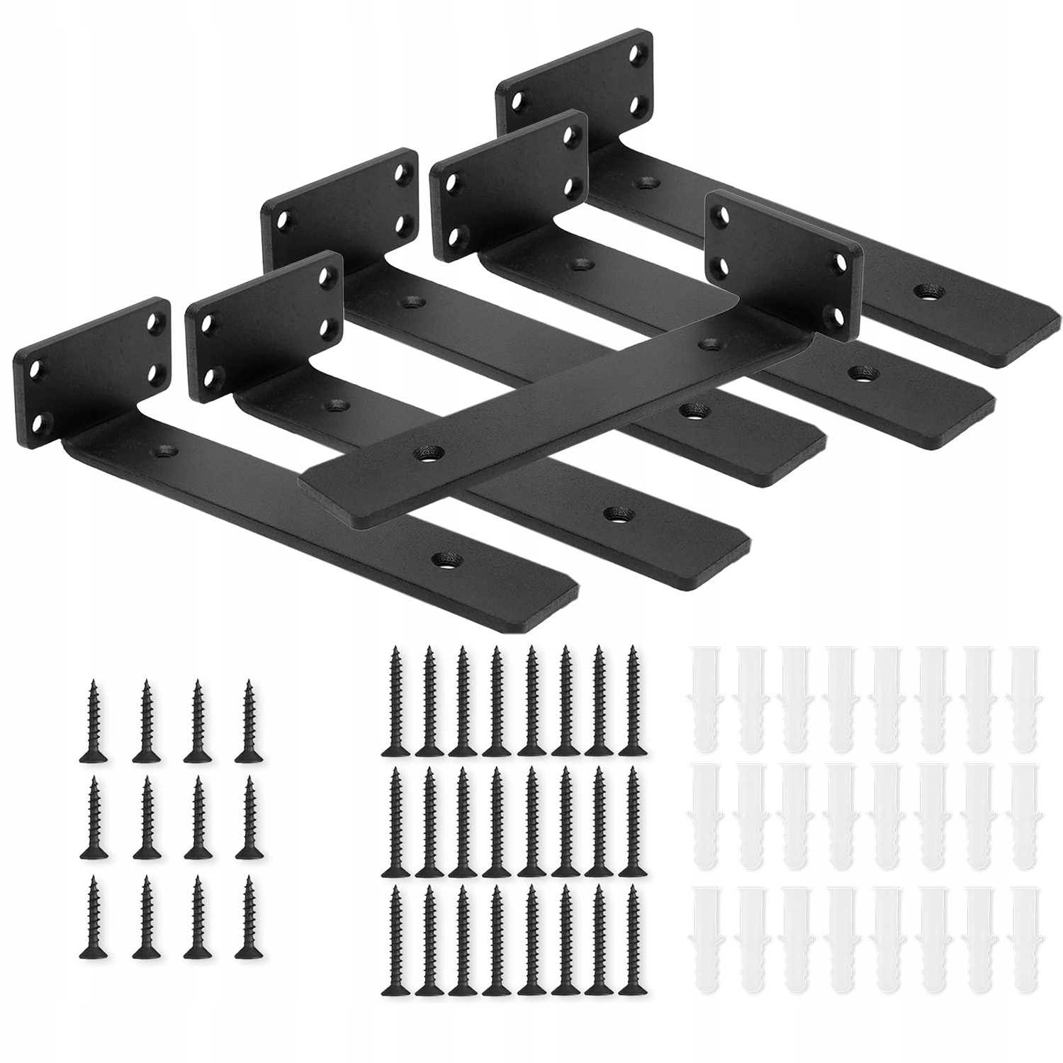 6 Ks 8 in Držák typu T, držák dřevěné police, podpěra, loft, černý