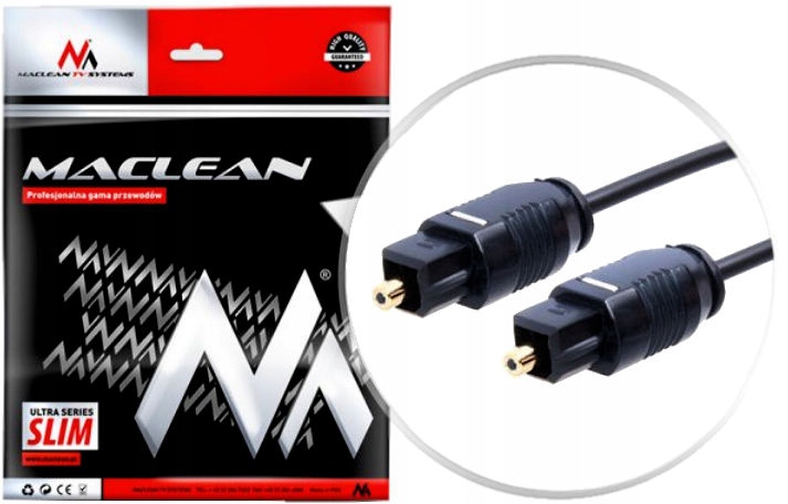 

Przewód Optyczny Toslink T-t Ultra Slim 3m Maclean