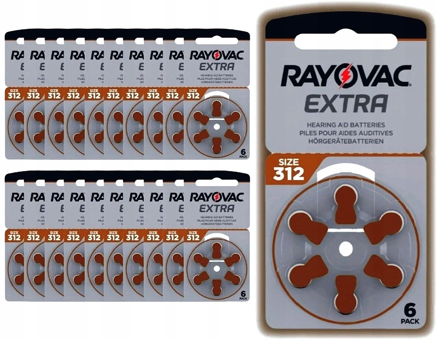 

Baterie Słuchowe Rayovac 312 PR41 ZincAir 120szt
