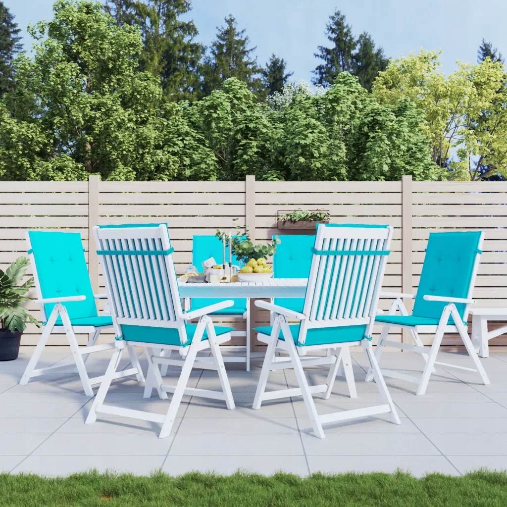 Podušky na židli s vysokým opěradlem 6 ks tyrkysové textil