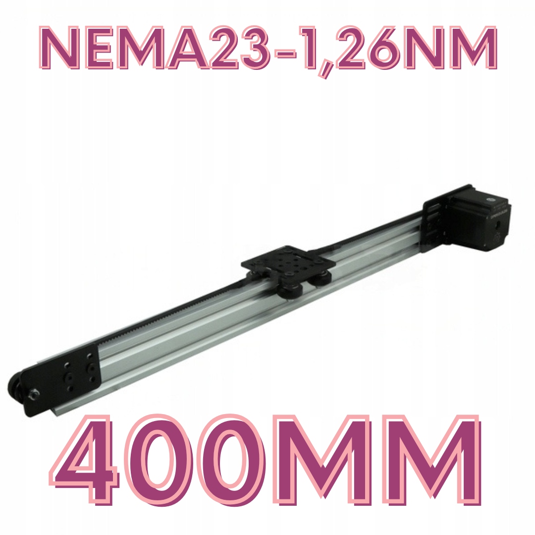 Lineární vedení 400 mm V-Slot s ozubeným řemenem 3GT-NEMA 23 1,26 Nm