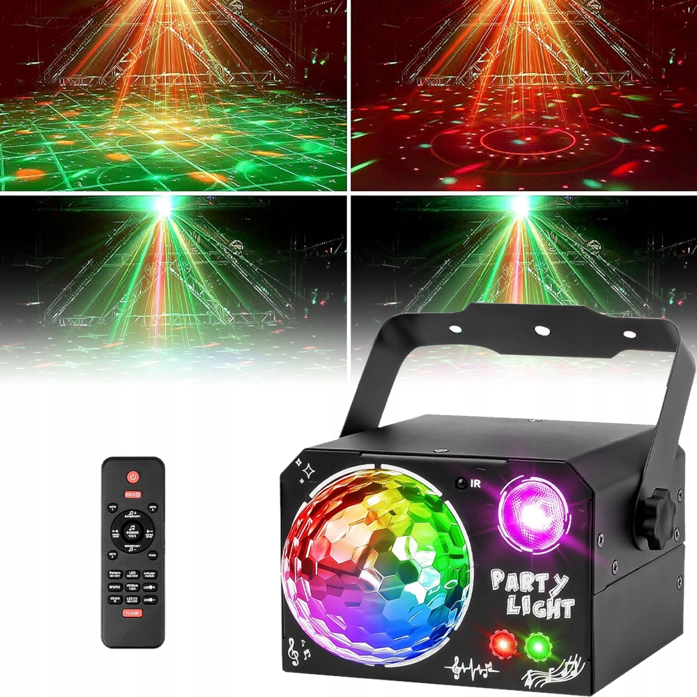 Led Světelný Efekt Disco Osvětlení Na Párty Laserová Koule Rgb Dálkové Ovládání