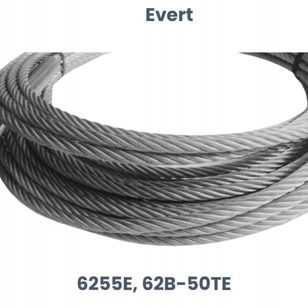 Náhradní Evert: Ocelové zvedací lano Evert 6255E, 62B-50TE