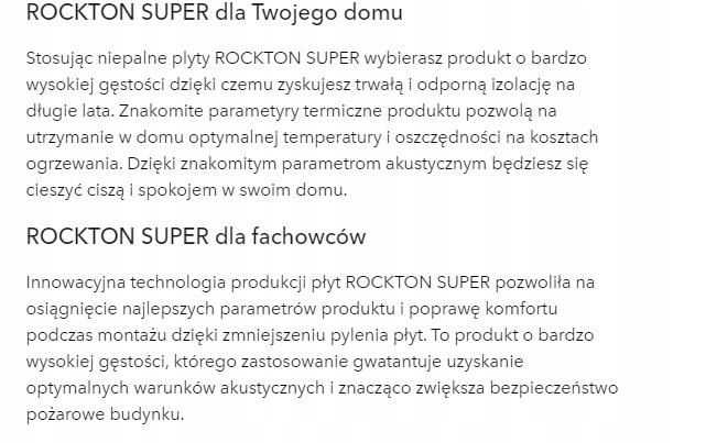 WEŁNA SKALNA ROCKTON SUPER 10 CM Kod producenta ROCKTON SUPER