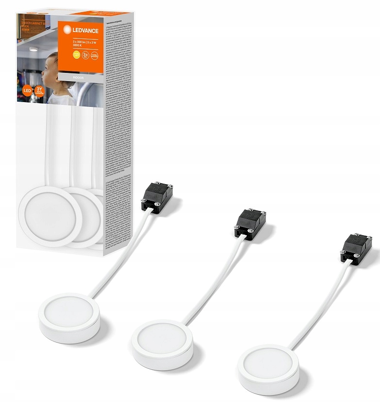

Lampki Led do oświetlenia podszafkowego 3 x 3W Wt