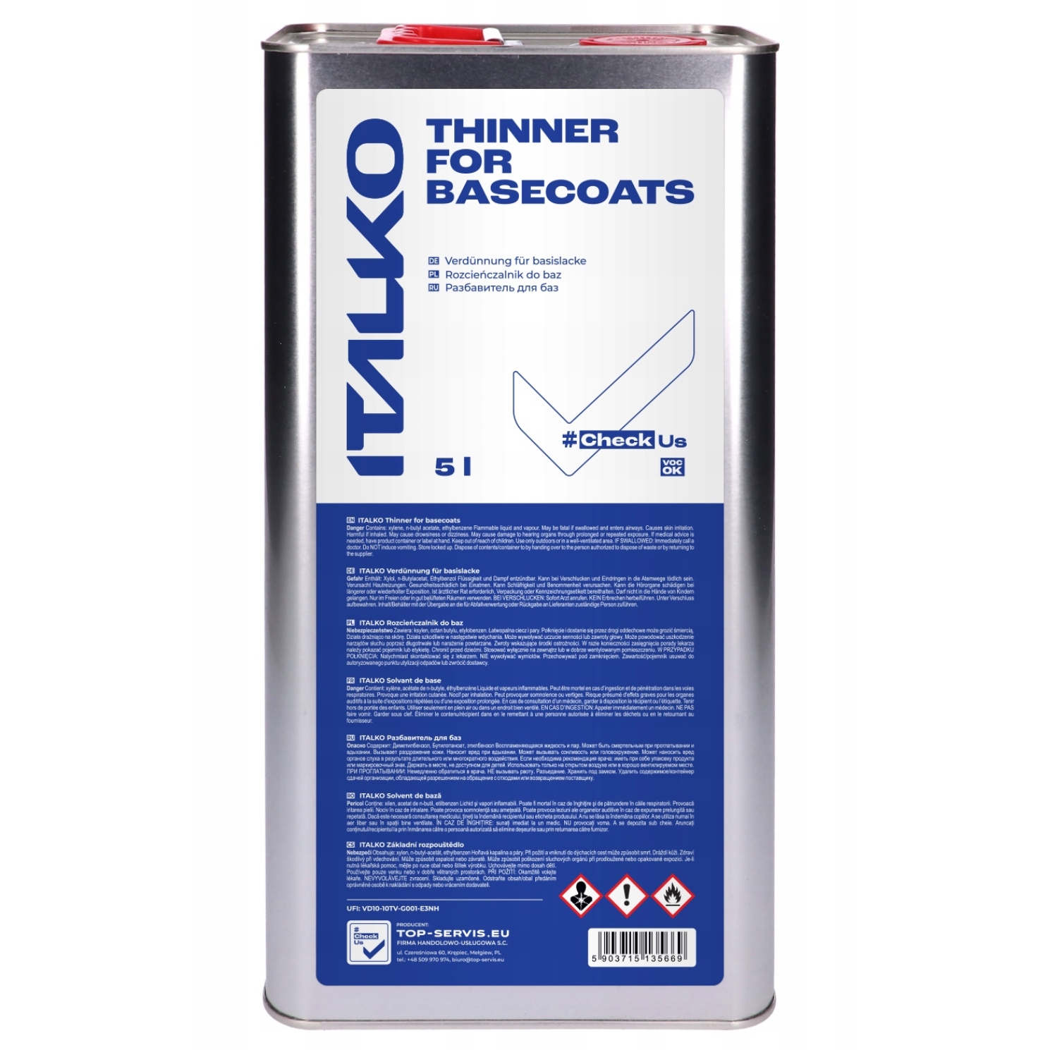 Italko základní ředidlo rozpouštědlo 5l
