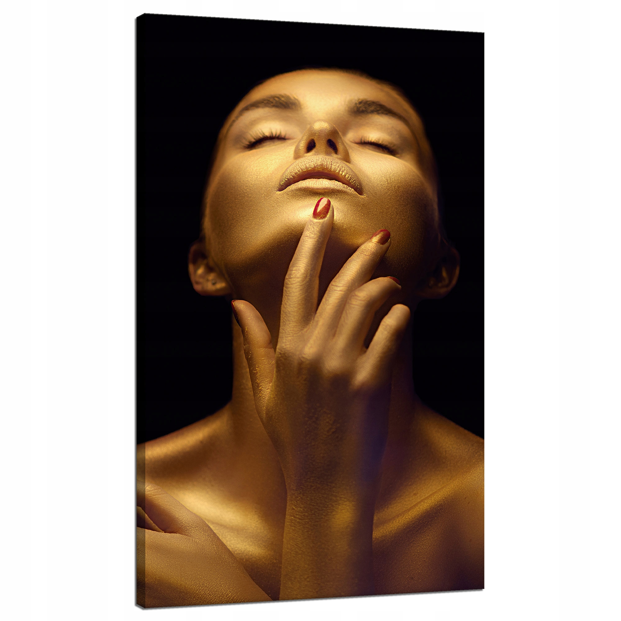 Obraz na plátně Žena pózující se zlatým tělem 70x120 cm Ideální jako dárek