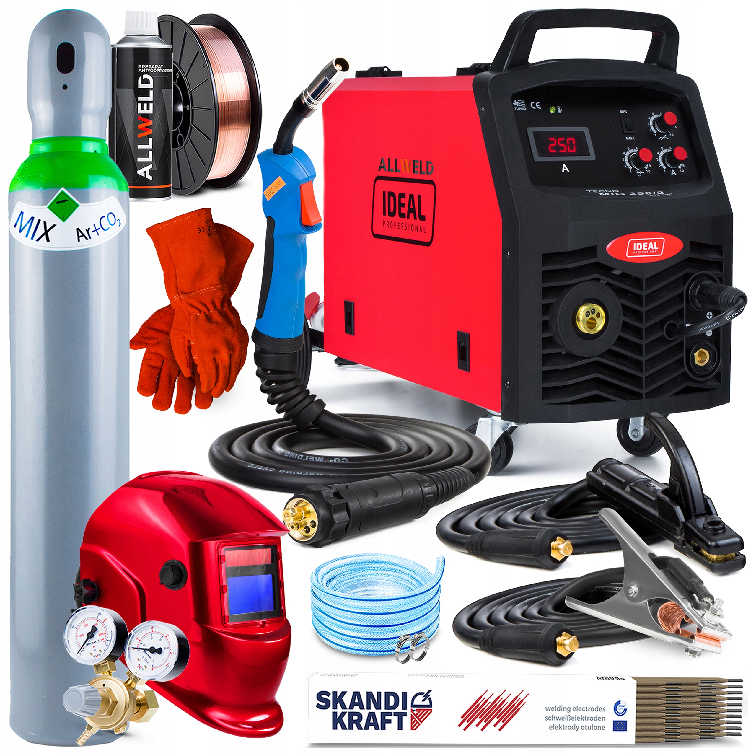 Invertorová Svářečka Ideal Mig 250/2 Pro Igbt Mma Hliník Igbt 230V 400V