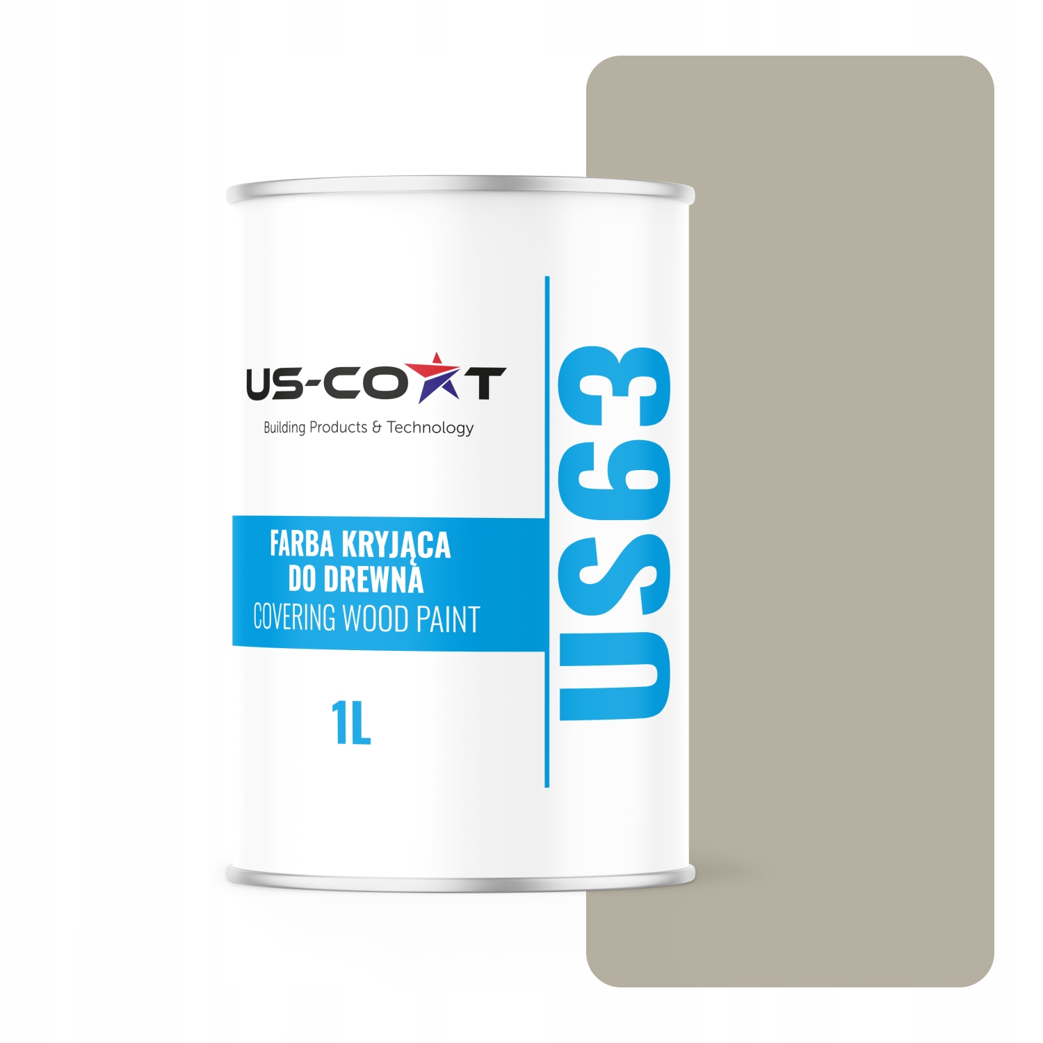 Farba Do Drewna Kryjąca Drzwi Renowacji Szary Beżowy Ral 7032 Półmat 1L Uv