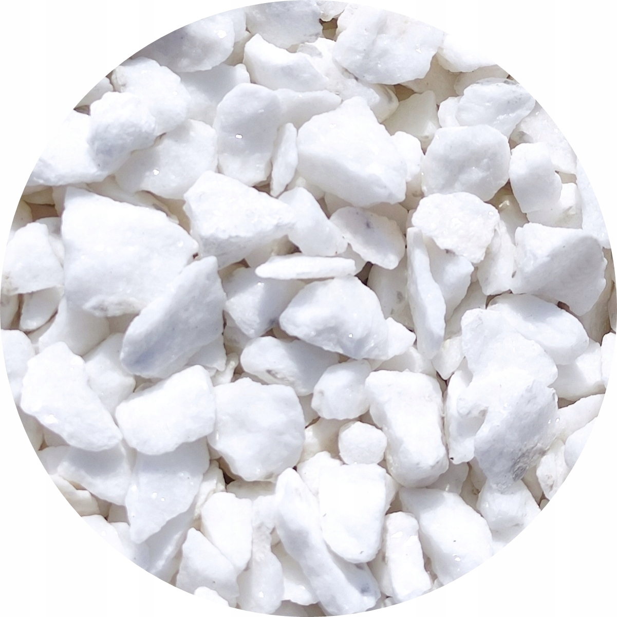 Kámen stelivo do zahrady sněhově bílý Řecko 8-16 mm Thassos 24 kg