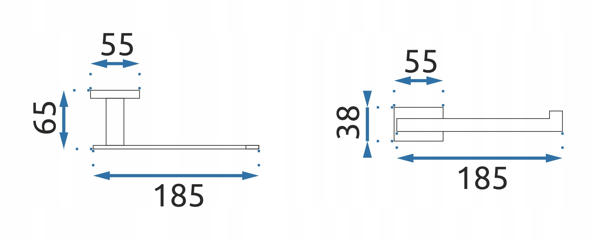 CZARNY UCHWYT NA PAPIER TOALETOWY DO ŁAZIENKI Szerokość produktu 19 cm
