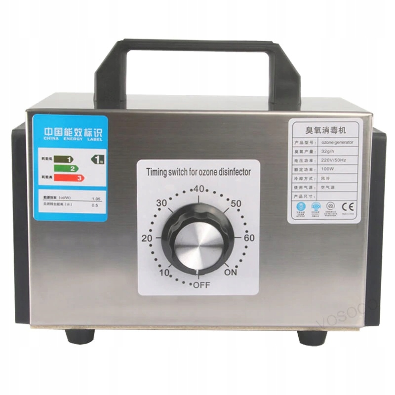 GENERATOR OZONU CZASOMIERZ OCZYSZCZACZ POWIETRZA + TIMER I FILTR 32g/h Marka inna