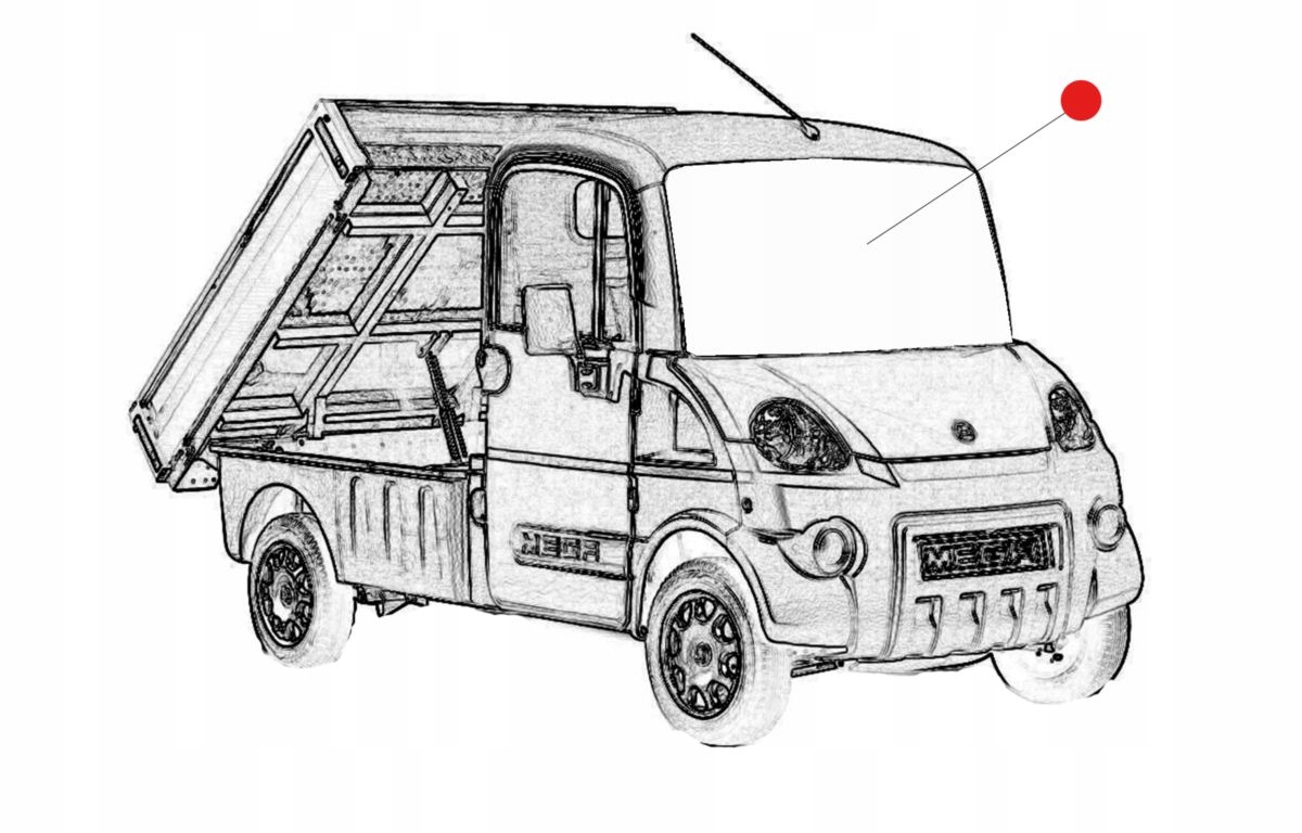 SZYBA PRZEDNIA CZOŁOWA AIXAM MEGA DO 2013 1240x580