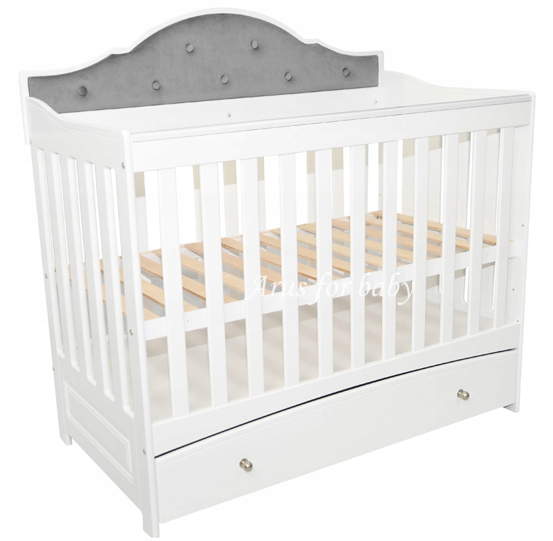 ŁÓŻECZKO BIAŁE Z SZUFLADĄ TAPCZANIK -CARMEN POPIEL