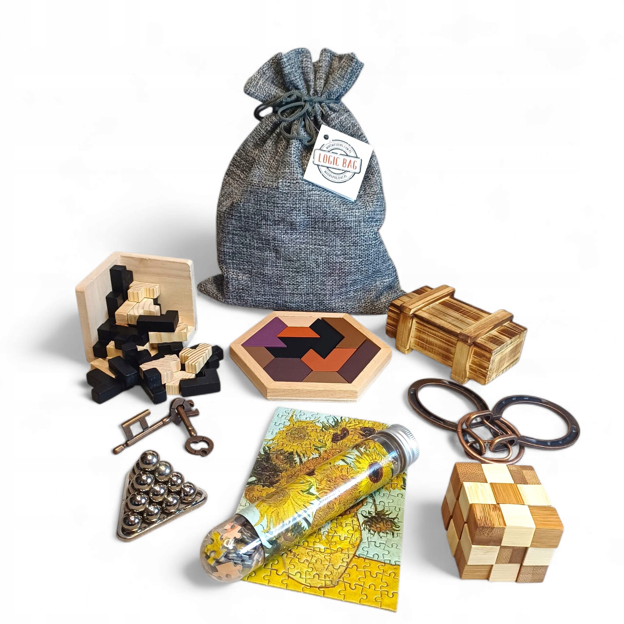 Łamigłówki metalowe dla nastolatka taty brata siostry Logic Bag