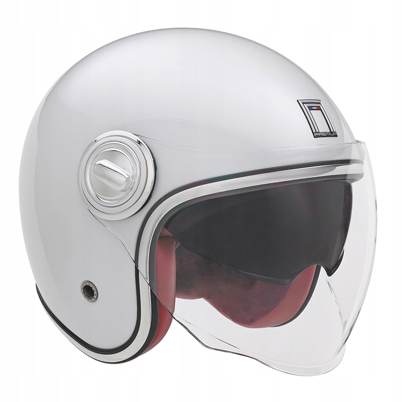 Nox Premium Kask Otwarty Jet Heritage Solid Kolor Biały Połysk Rozmiar S