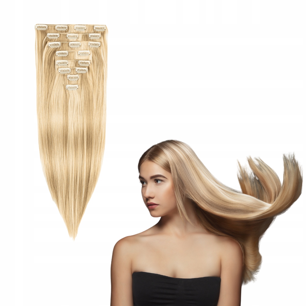 Vlasy Clip In 47 cm 8 pásků #613/24 blond Real Soft