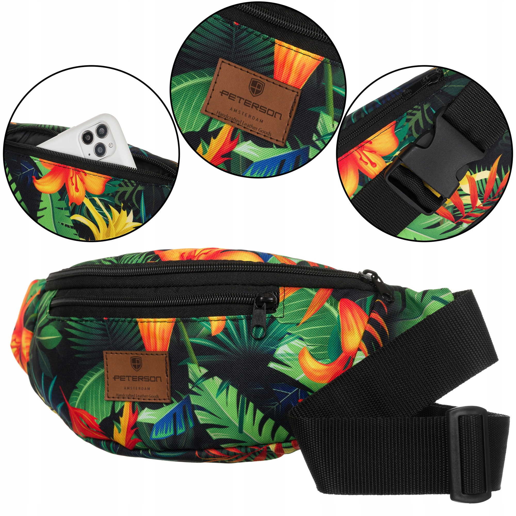 PETERSON pojemna nerka na biodra botaniczny wzór