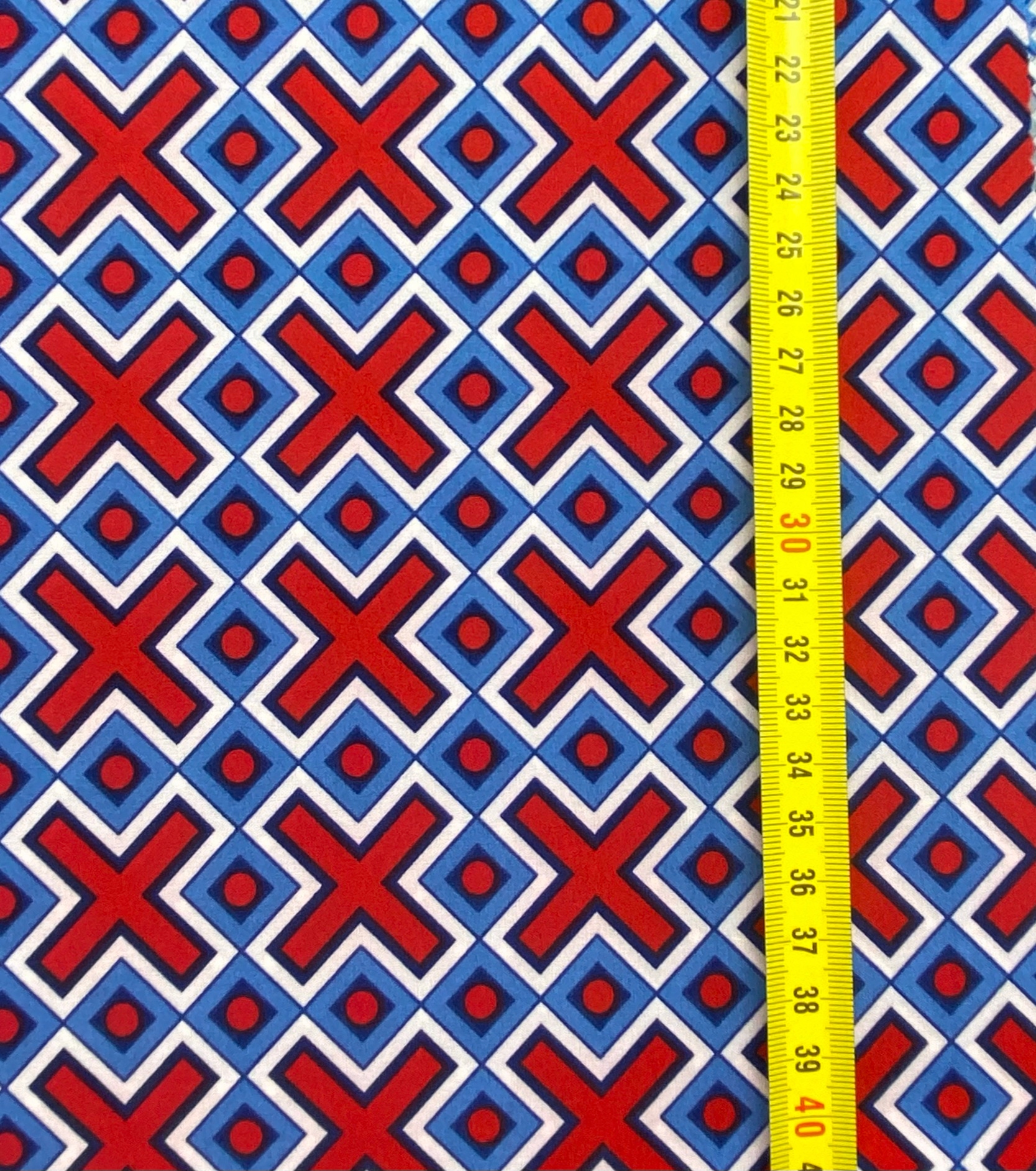 Tkanina Silki Wzór Geometryczny 1 Czerwień 1 Mb