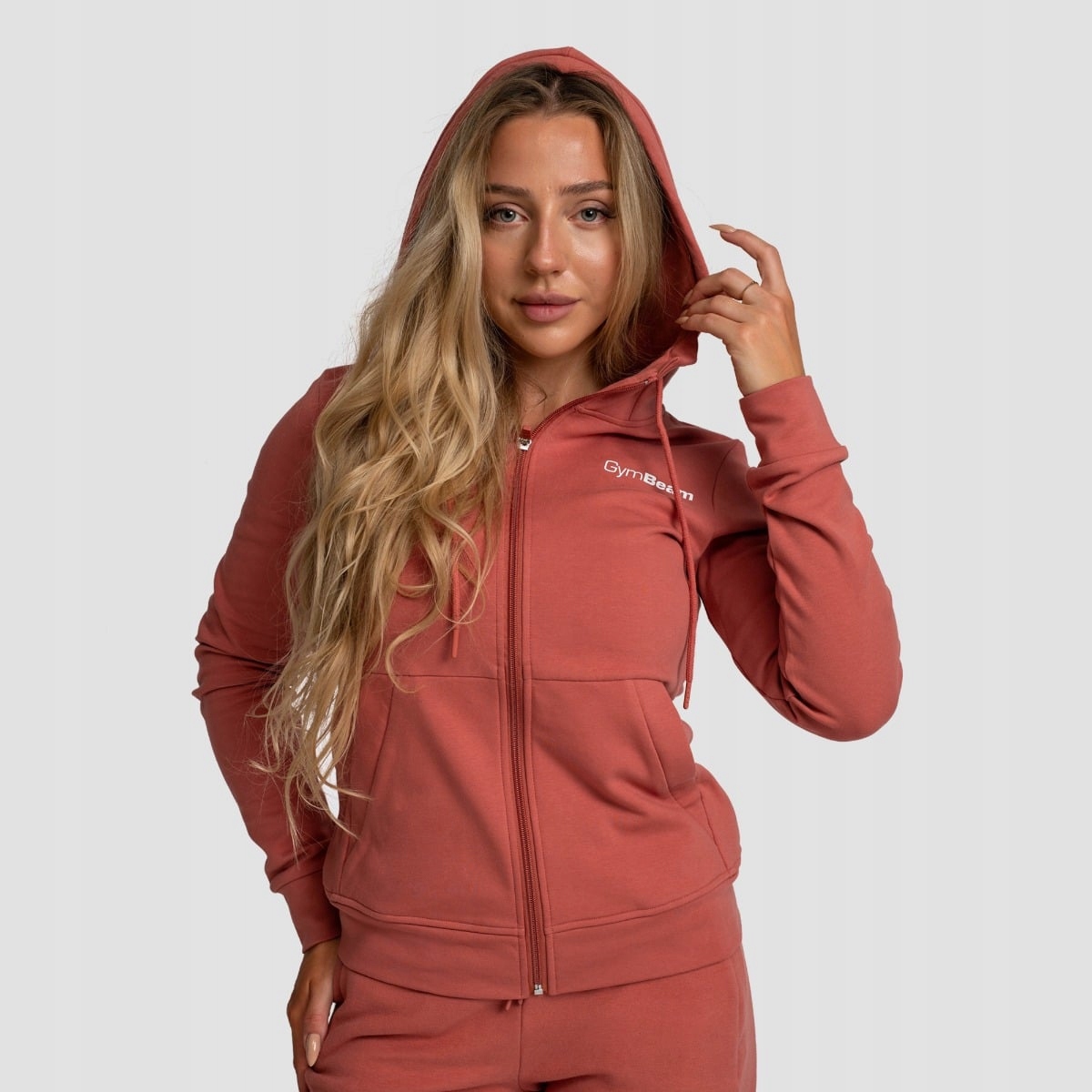 GymBeam Damska bluza z kapturem Zip Up Limitless Cinnamon M