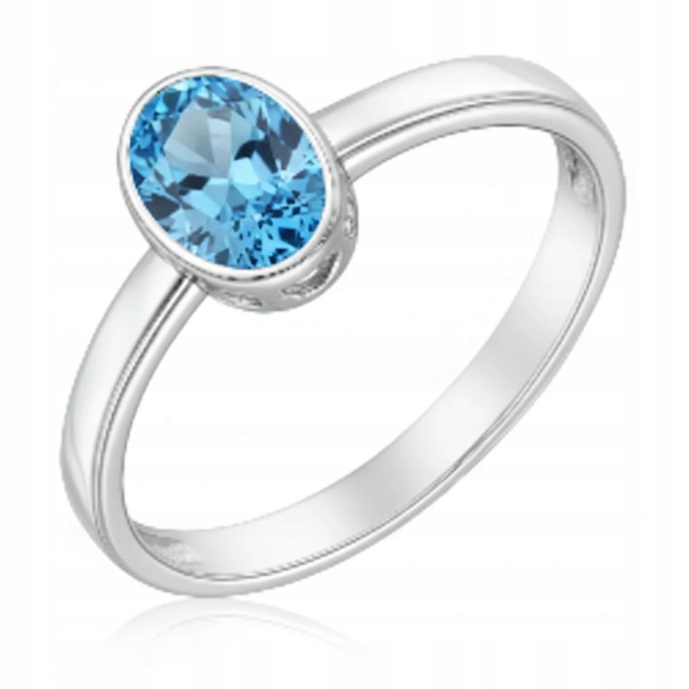 Stříbrný Prstýnek 925 S Modrým Kamenem, Oválné Očko, Velikost Vel.