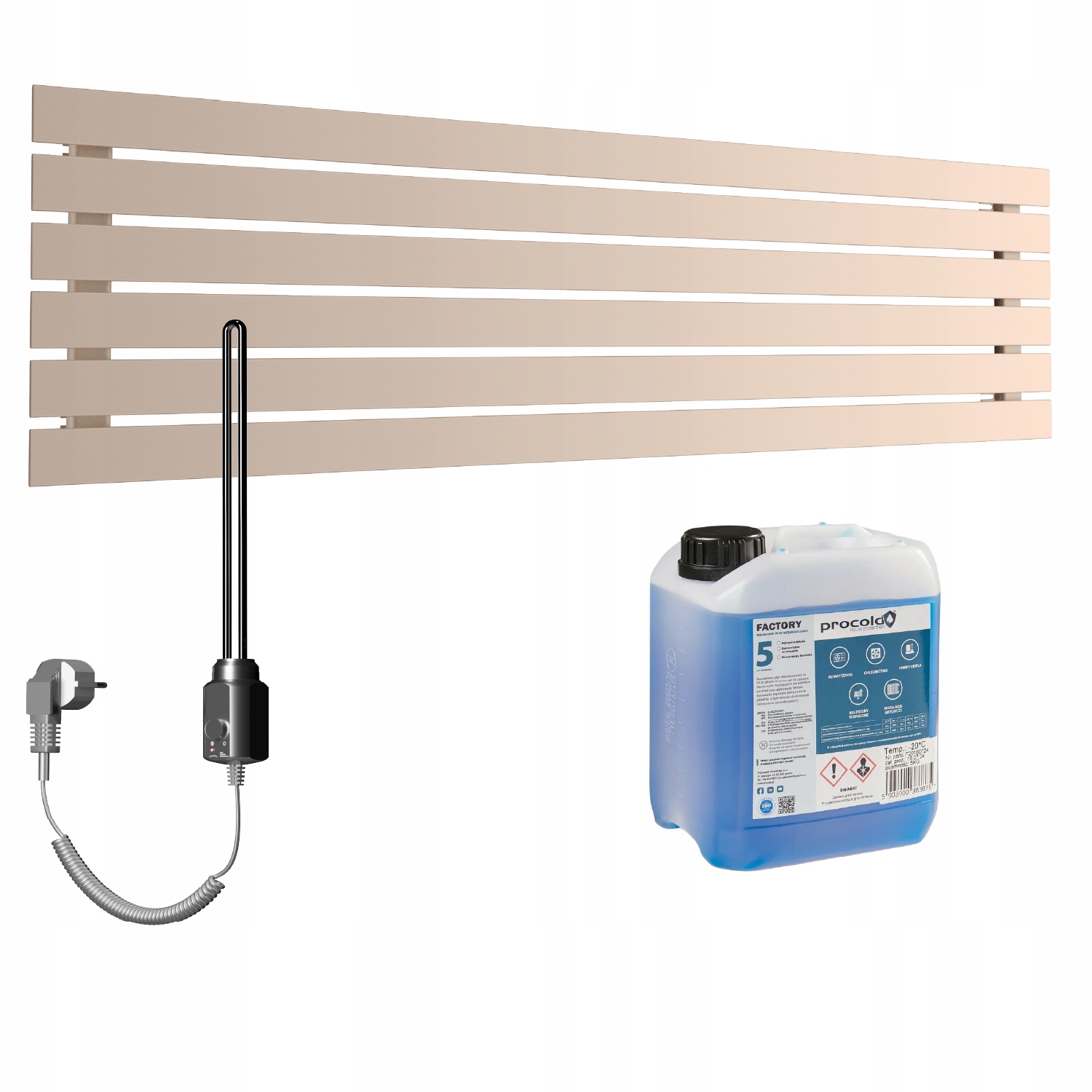 Set Horizontální elektrický ohřívač Bello 45x180 Zlatý Růžový