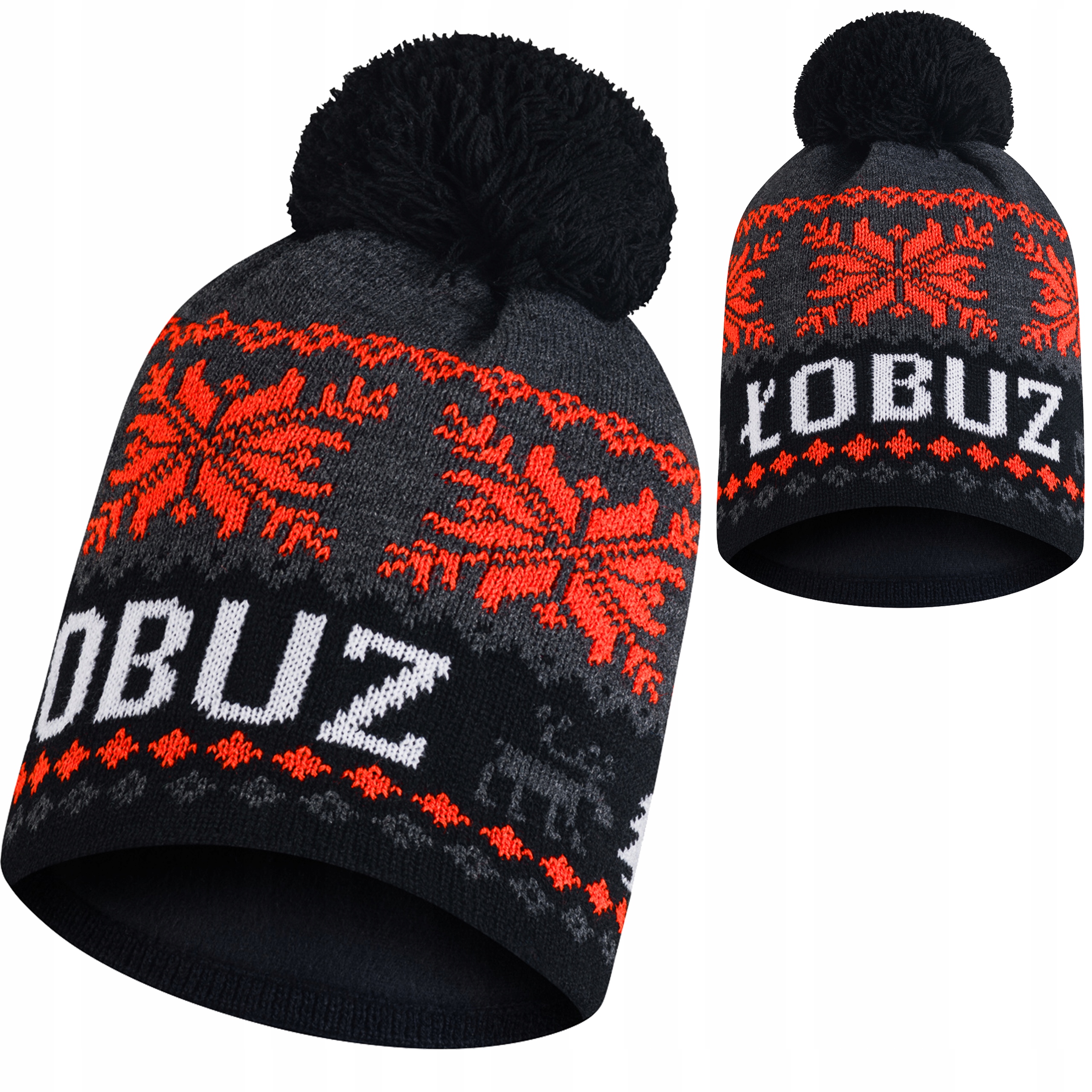 

Czapka zimowa Łobuz z pomponem polar termoakt
