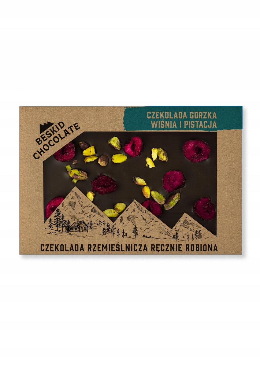 2x Tmavá Čokoláda Višeň Pistácie 70 g. Beskid Chocolate