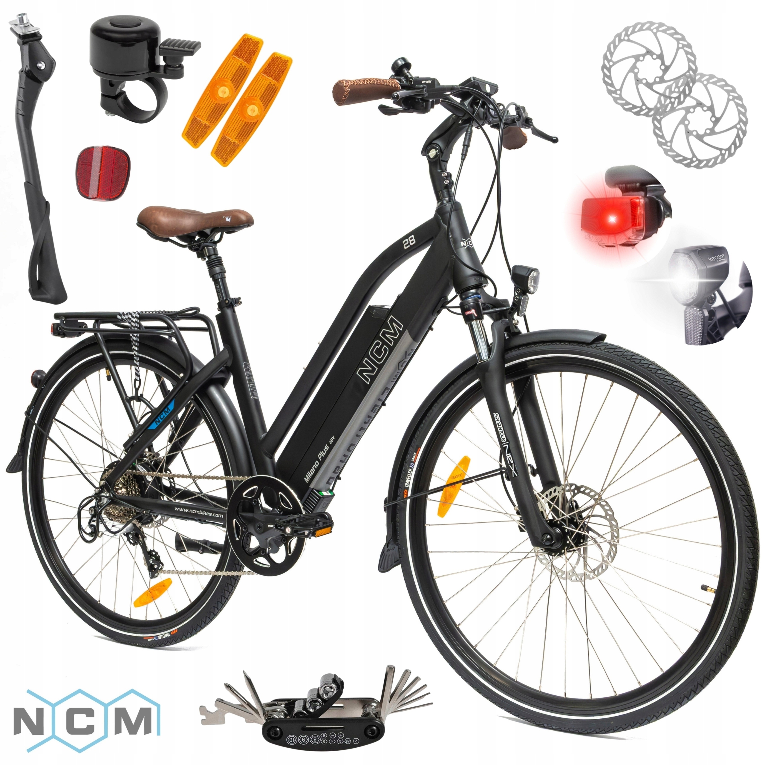 Rower Elektryczny Męski Damski Miejski Koła 28" Shimano Hydraulika 13 Ah