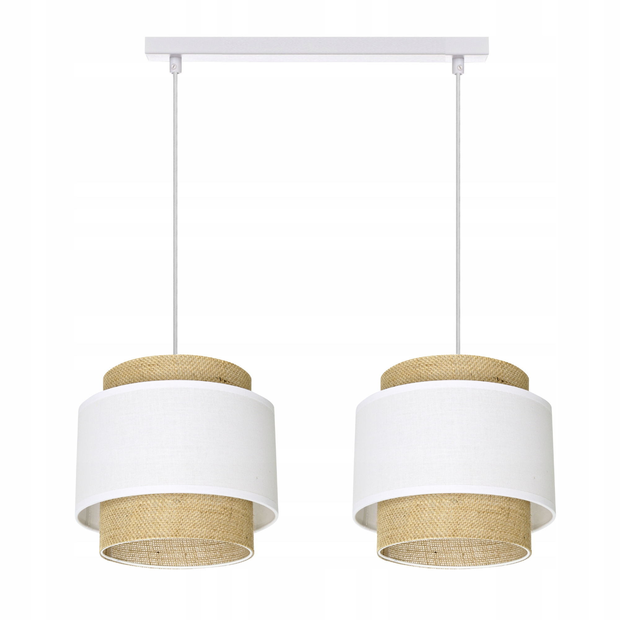 Závěsná Stropní Lampa Jutová Boho Juta Bílá Polská Lampa E27 Led Etno