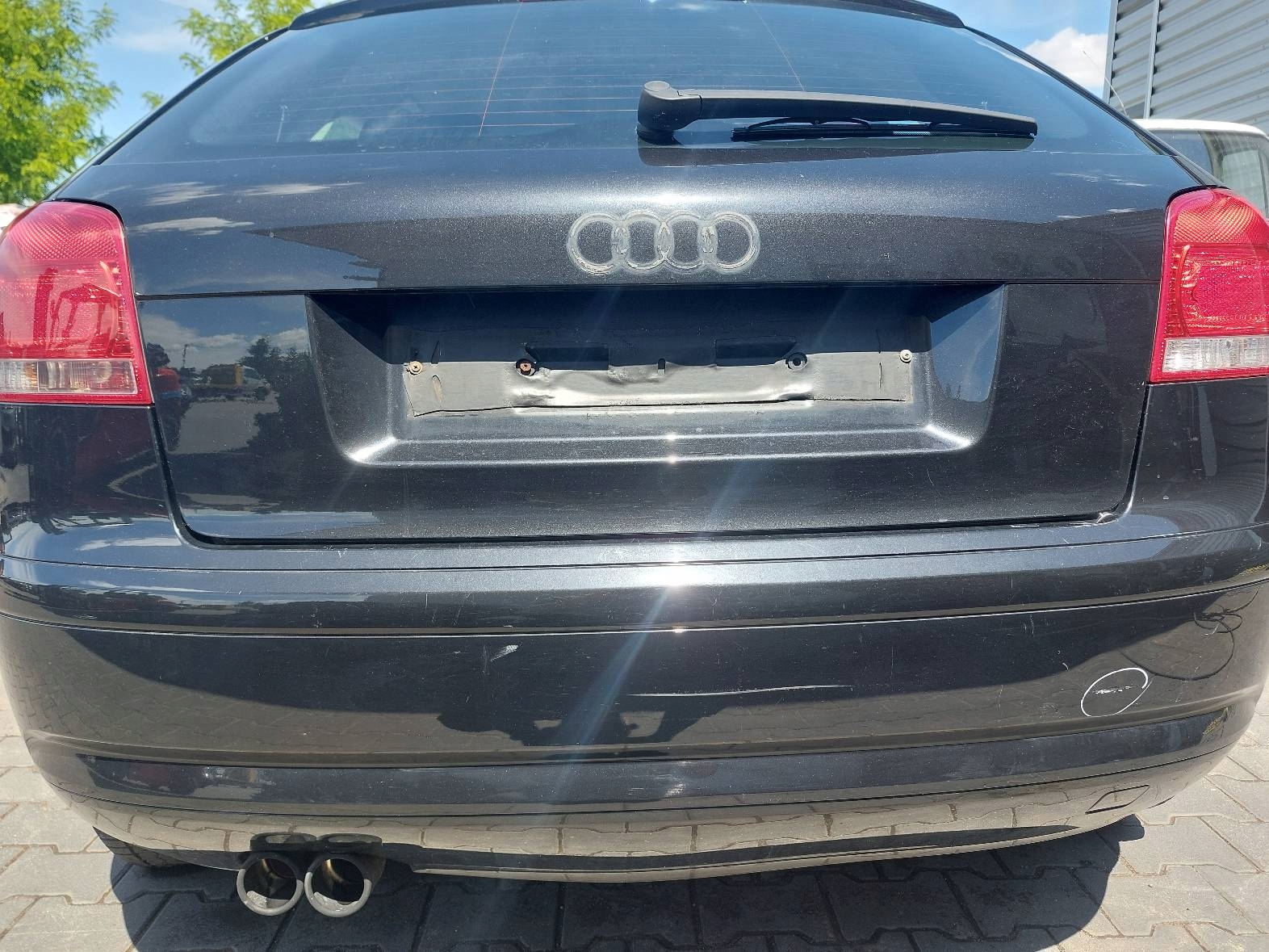complete rear part AUDI A3 8P LZ9W trunk door boot bumper rear part lights