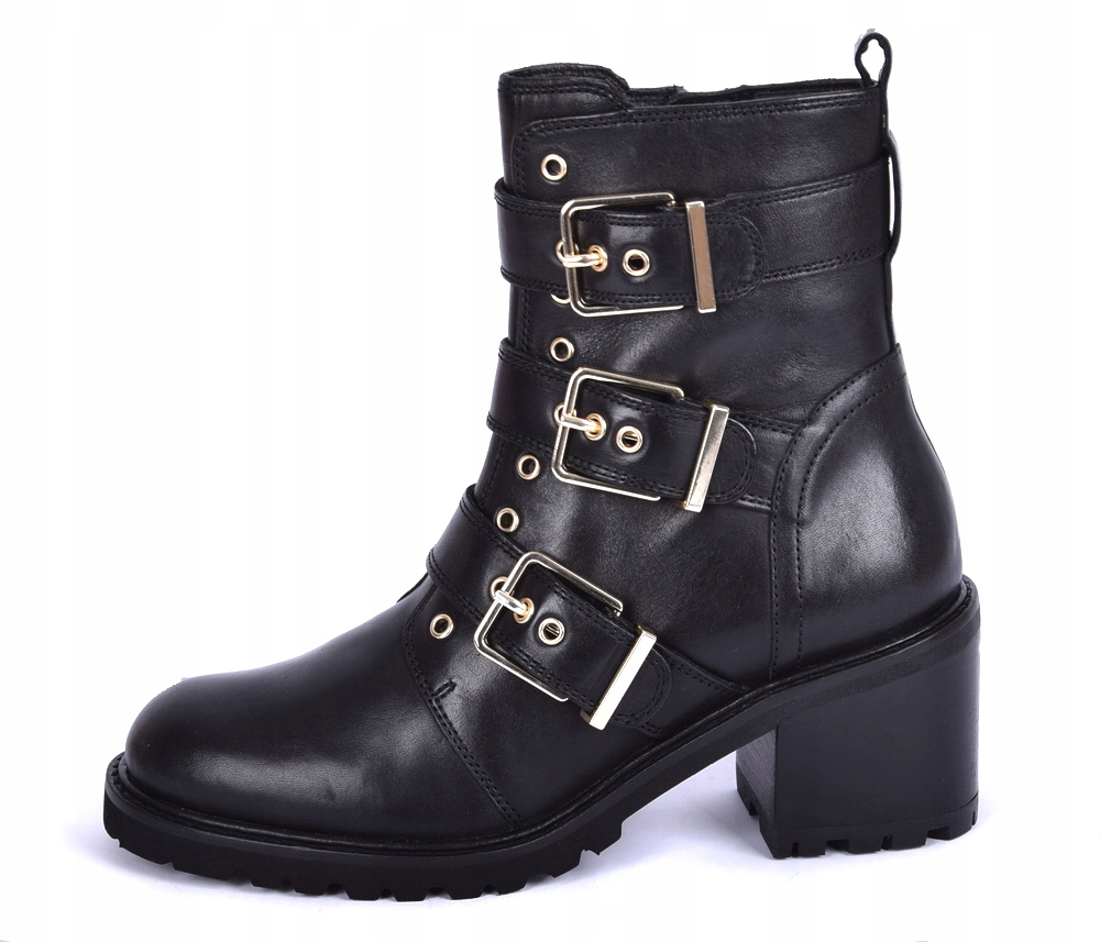 Boty Kotníkové Boty černé kožené Onygo Nacla vel. 36