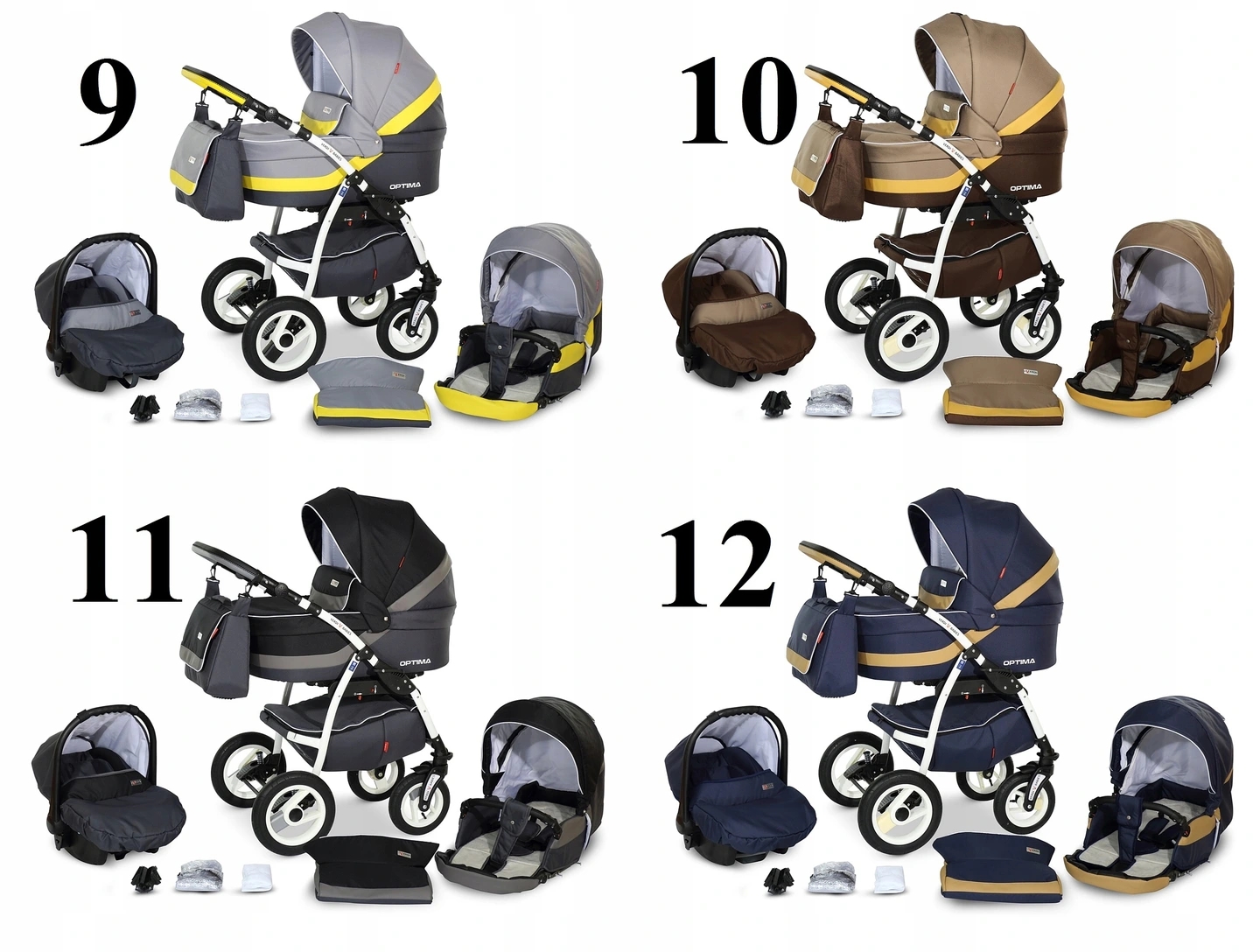 WÓZEK DZIECIĘCY VERDI OPTIMA WHITE 3W1 +AKCESORIA Marka Verdi