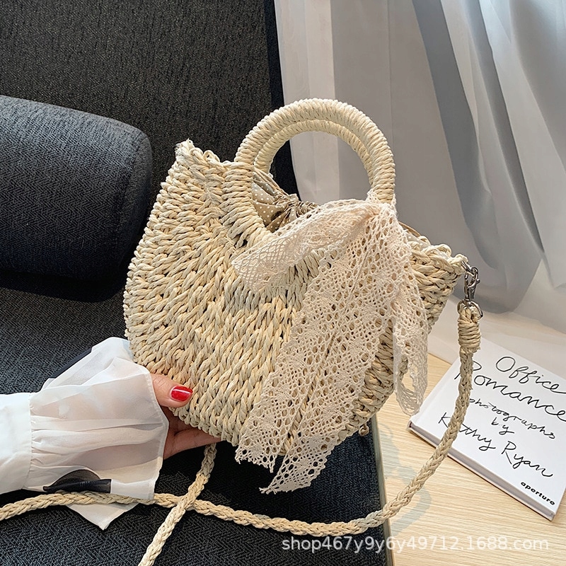 KOSZYK DO RĘKI TOREBKA NA RAMIĘ ODPINANY PASEK PLECIONA STYL ETNO KOKARDA Kod producenta PÓŁKSIĘŻYC