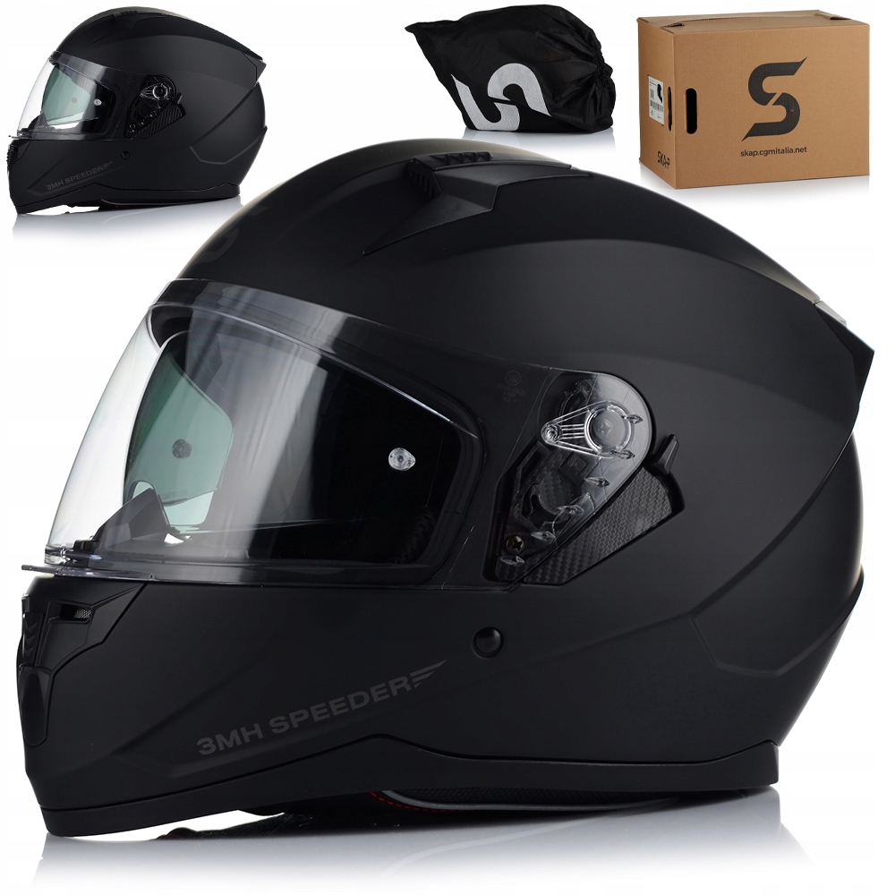 Motocyklová Prilba Ska-p 3MHA Mono Čierna Matná Air Stream Blenda Ecer 22.06