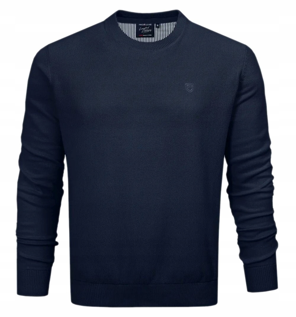 Lehký bavlněný svetr Kulatý výstřih Pako Jeans Tmavě modrá XXL