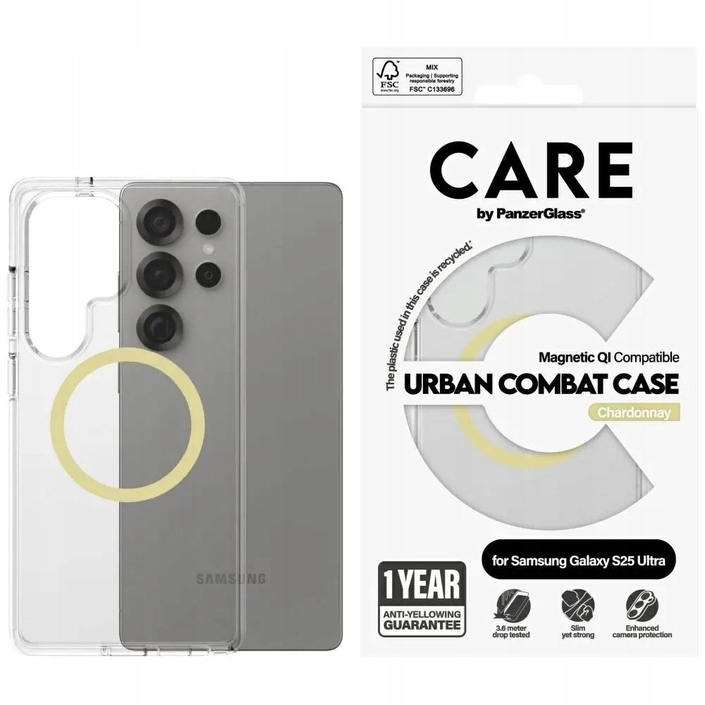Etui Care by PanzerGlass Flagship Urban Combat Chardonnay Qi do Samsung