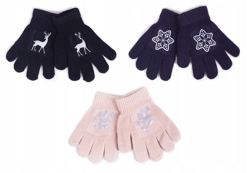 

3 x Rękawiczki 5-palcowe z odblaskiem 18cm 140 146