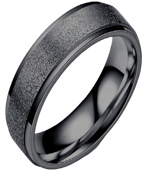 Czarny Pierścień Sygnet Prosty, PUNK STAL