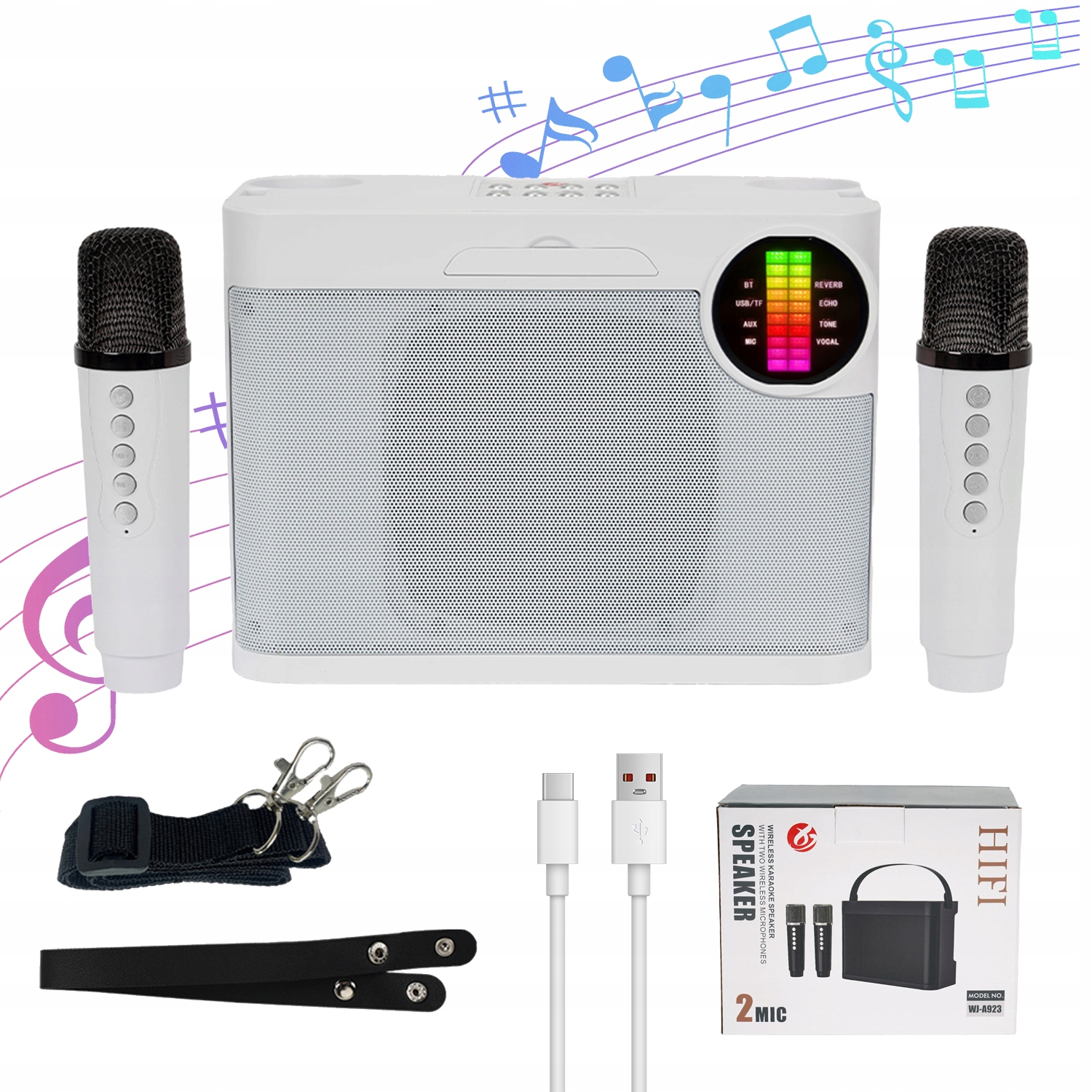 Mini Karaoke Sada S Bluetooth Reproduktorem A 2 Mikrofony Pro Domácí Zpěv