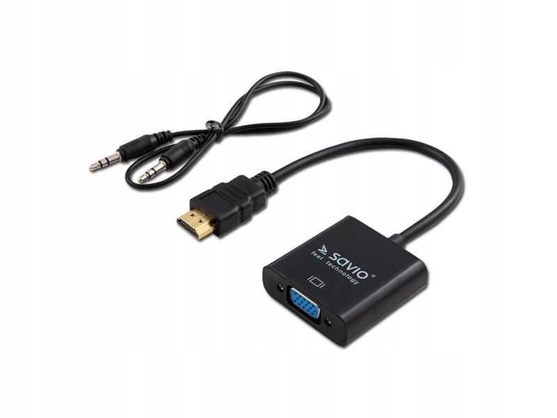 Adapter HDMI (M) - VGA (F) z audio, CL-23/B Kod producenta CL-23B